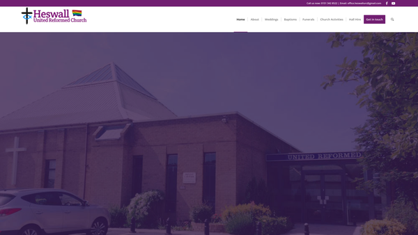 Screenshot of the Heswall United Reformed Church Charity website