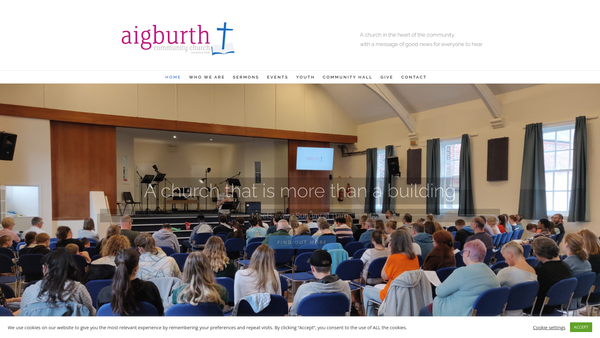 Screenshot of the Aigburth Community Church website