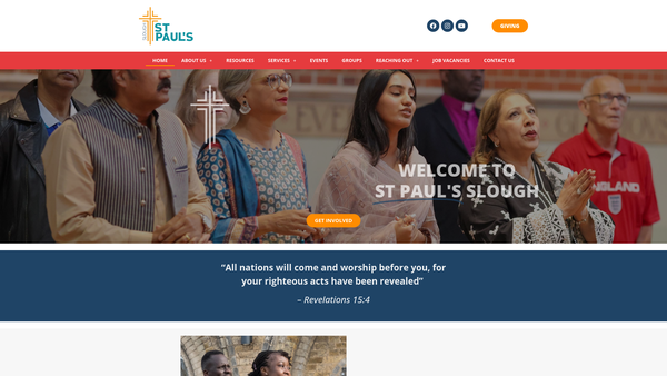 Screenshot of the The Parochial Church Council Of The Ecclesiastical Parish Of St Paul, Slough website