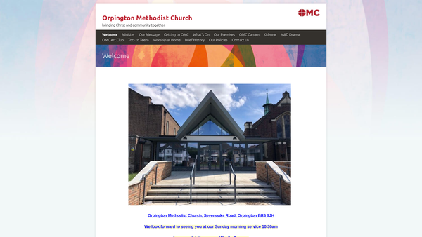 Screenshot of the Orpington Methodist Church website