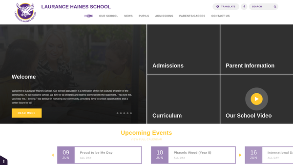 Screenshot of the Friends Of Laurance Haines School website