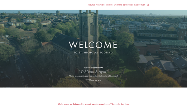 Screenshot of the The Parochial Church Council Of The Ecclesiastical Parish Of St Nicholas, Tooting Graveney website