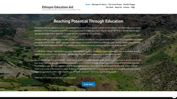 Screenshot of the Ethiopia Education Aid website