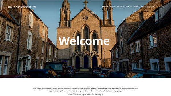 Screenshot of the The Parochial Church Council Of The Ecclesiastical Parish Of Holy Trinity, Frome website