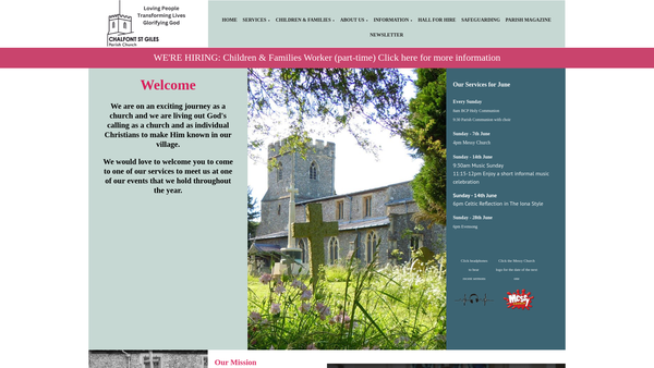 Screenshot of the The Parochial Church Council Of The Ecclesiastical Parish Of Chalfont St Giles website