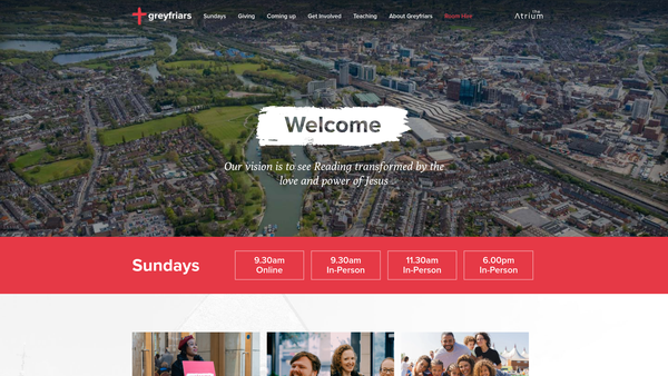 Screenshot of the The Parochial Church Council Of The Ecclesiastical Parish Of Greyfriars Reading website
