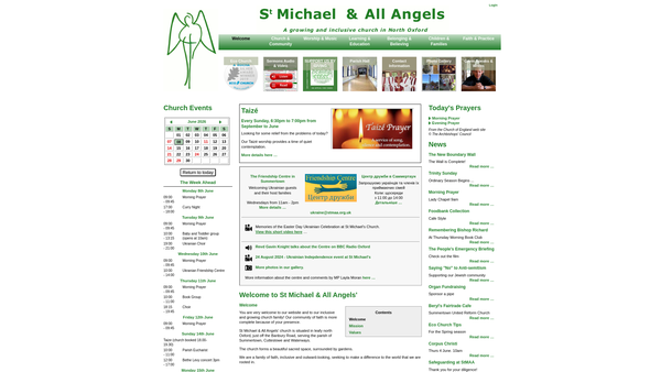 Screenshot of the The Parochial Church Council Of The Ecclesiastical Parish Of St Michael & All Angels, Summertown website