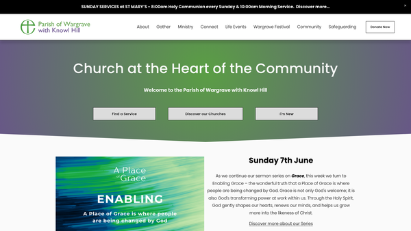 Screenshot of the The Parochial Church Council Of The Ecclesiastical Parish Of Wargrave With Knowl Hill website