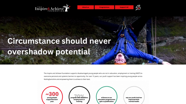 Screenshot of the The Inspire And Achieve Foundation website