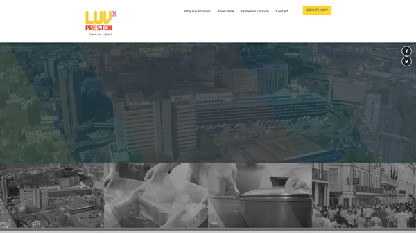 Screenshot of the Luv Preston website