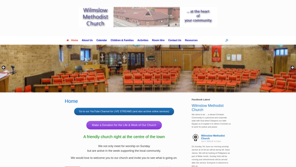 Screenshot of the Wilmslow Methodist Church website