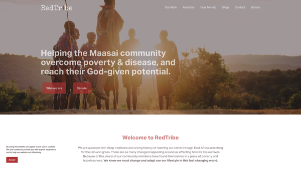 Screenshot of the Redtribe website