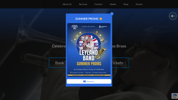 Screenshot of the Leyland Band website