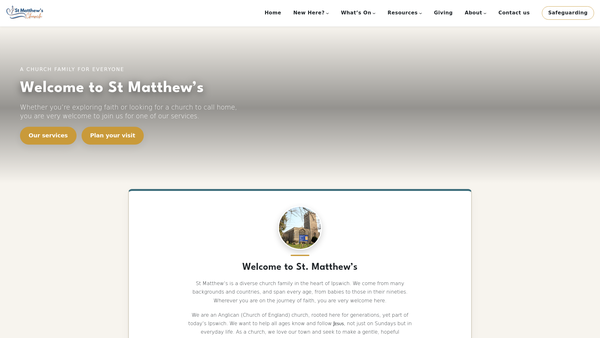 Screenshot of the The Parochial Church Council Of The Ecclesiastical Parish Of St Matthew, Triangle And All Saints website