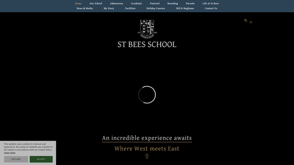 Screenshot of the St Bees School website