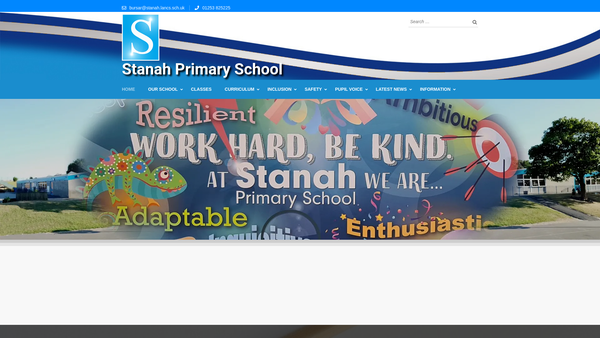 Screenshot of the Stanah Primary School Parent Teacher Association website