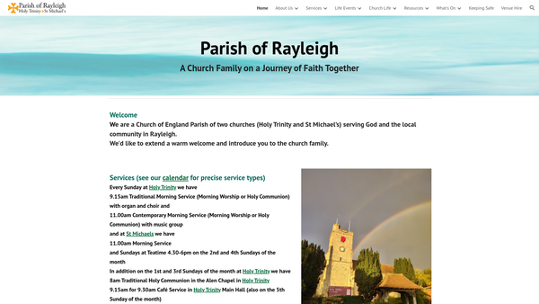 Screenshot of the The Parochial Church Council Of The Ecclesiastical Parish Of Rayleigh website