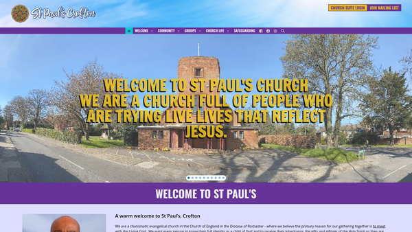 Screenshot of the The Parochial Church Council Of The Ecclesiastical Parish Of St Paul Crofton, Orpington website