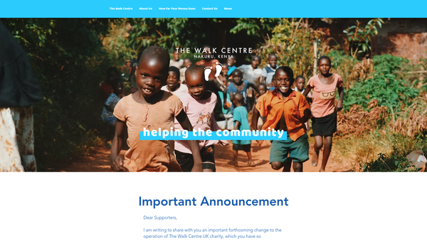 Screenshot of the The Walk Centre website