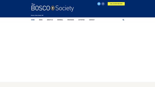 Screenshot of the Bosco Society Ltd website