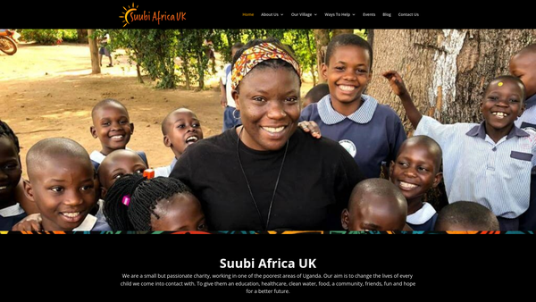 Screenshot of the Suubi Africa (UK) website