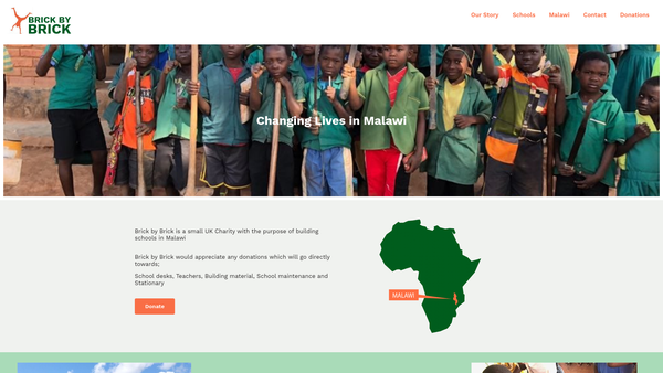 Screenshot of the Brick By Brick website