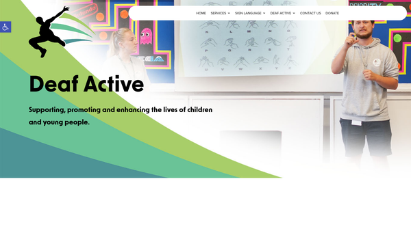 Screenshot of the Deaf Active website