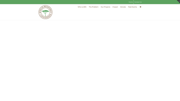 Screenshot of the African Rainforest Trust website