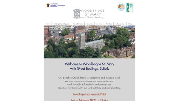 Screenshot of the The Parochial Church Council Of The Ecclesiastical Parish Of St Mary, Woodbridge, Suffolk website
