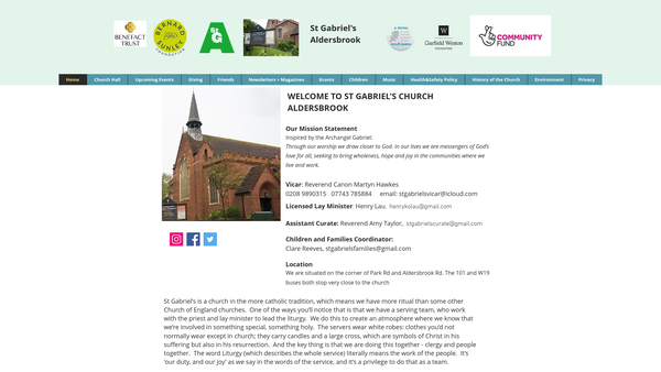 Screenshot of the The Parochial Church Council Of The Ecclesiastical Parish Of Aldersbrook St Gabriel website