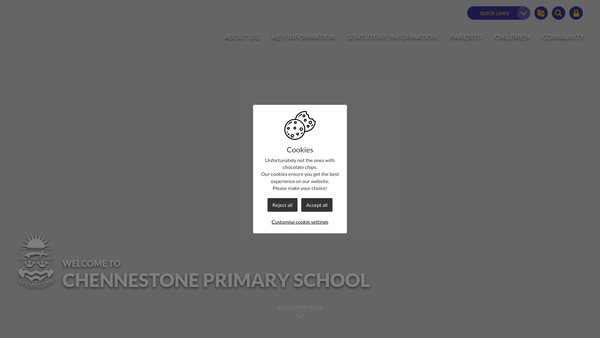 Screenshot of the Chennestone School PTA website