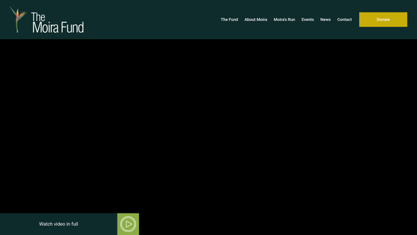 Screenshot of the The Moira Fund website