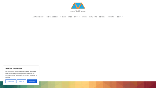 Screenshot of the Tees Valley Learning Providers Network Limited website