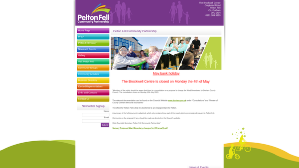 Screenshot of the Pelton Fell Community Partnership website