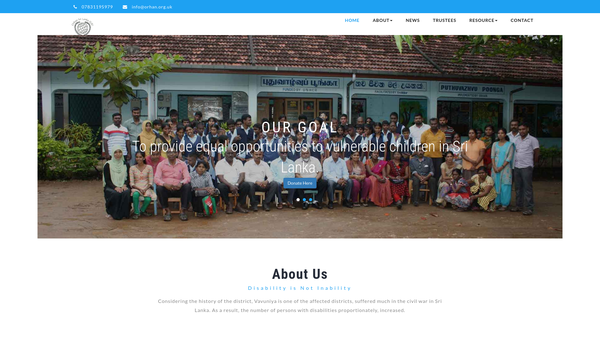 Screenshot of the Organisation For Rehabilitation Of Handicapped Sri Lanka website