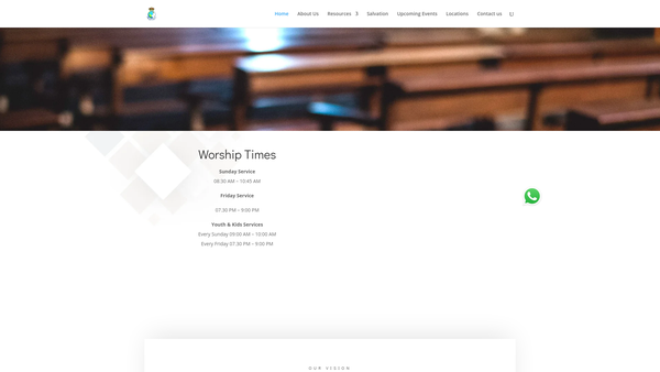 Screenshot of the World Christian Fellowship (United Kingdom) website