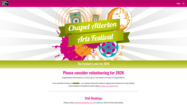 Screenshot of the Chapel Allerton Festival website
