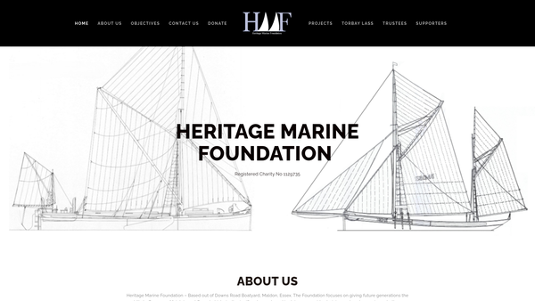 Screenshot of the Heritage Marine Foundation website