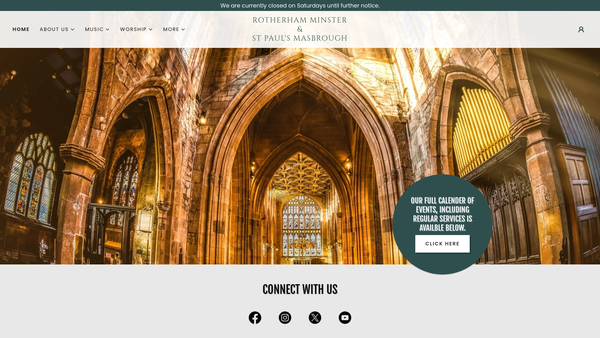 Screenshot of the The Parochial Church Council Of The Ecclesiastical Parish Of All Saints Rotherham website