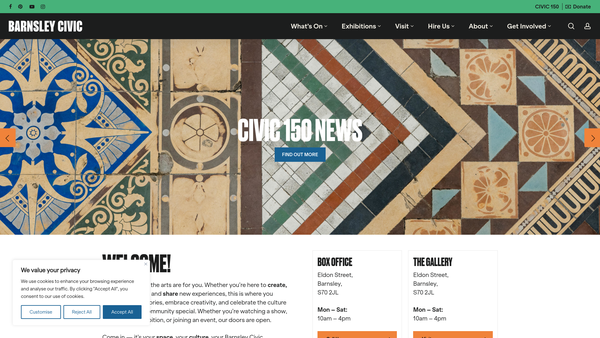 Screenshot of the Barnsley Civic Enterprise Ltd website