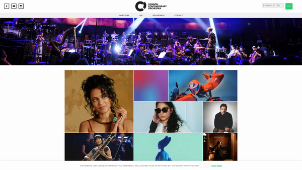Screenshot of the London Contemporary Orchestra website