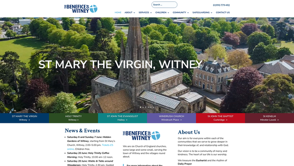 Screenshot of the The Parochial Church Council Of The Parish Of Witney website
