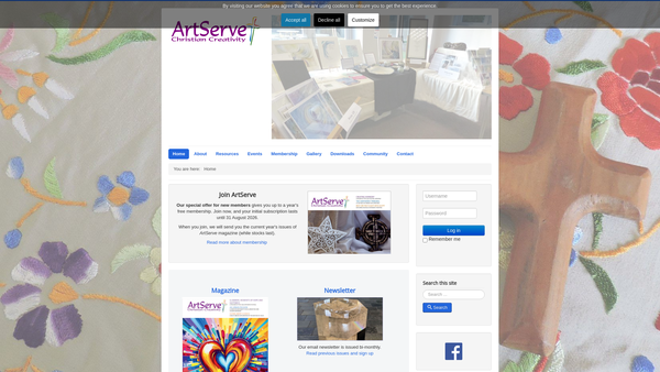 Screenshot of the Christian Creativity Ltd website