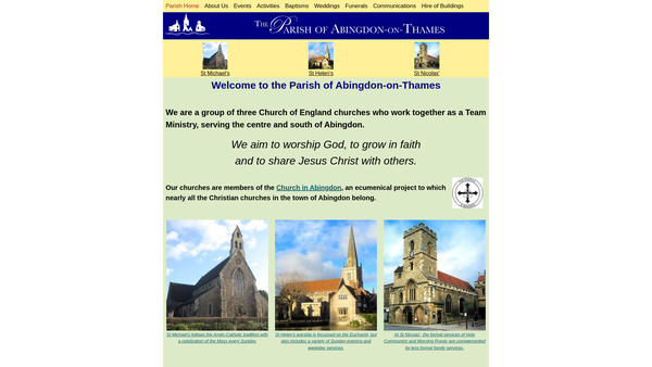Screenshot of the The Parochial Church Council Of The Ecclesiastical Parish Of Abingdon-On-Thames website