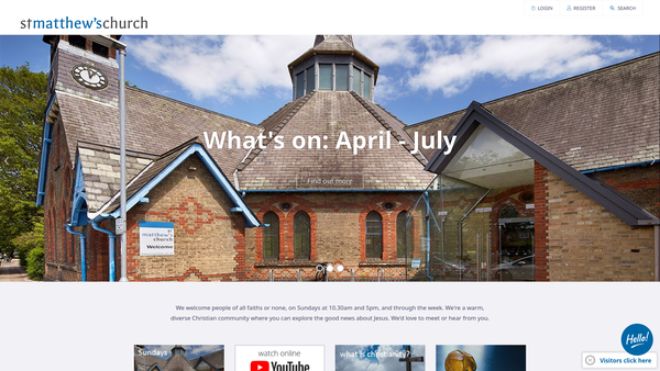 Screenshot of the The Parochial Church Council Of The Ecclesiastical Parish Of St Matthew, Cambridge website