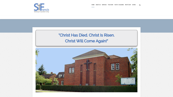 Screenshot of the The Parochial Church Council Of The Ecclesiastical Parish Of St Francis Of Assisi, Welwyn Garden City website