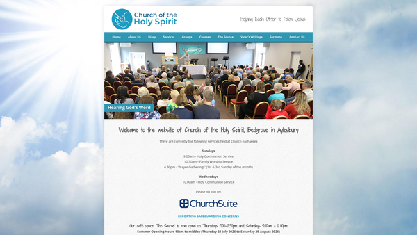 Screenshot of the The Parochial Church Council Of The Ecclesiastical Parish Of The Holy Spirit ,Bedgrove, Aylesbury website