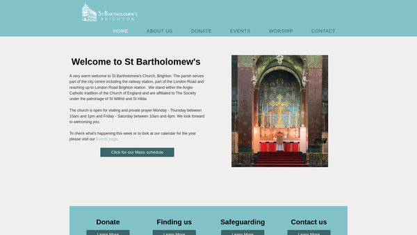 Screenshot of the The Parochial Church Council Of The Ecclesiastical Parish Of St Bartholomew Brighton website