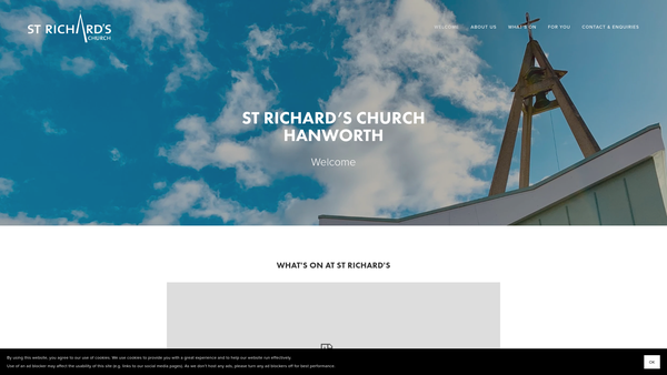 Screenshot of the The Parochial Church Council Of The Ecclesiastical Parish Of St Richard Of Chichester, Hanworth website