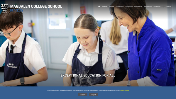 Screenshot of the Friends Of Magdalen College School website